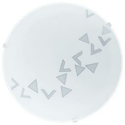 Loops Wall Flush Ceiling Light White Shade Traingle Design Satin Glass Bulb E27 1x60W