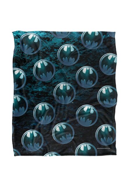 Batman Blanket, 152x127 cm, Bat Logo Pattern Silky Touch Super Soft Throw Blanket in White - Size: 152x127 cm - image 1