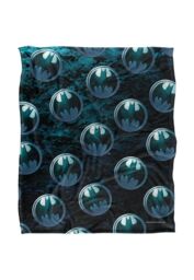 Batman Blanket, 152x127 cm, Bat Logo Pattern Silky Touch Super Soft Throw Blanket in White - Size: 152x127 cm - thumbnail 1