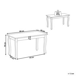 Wyld and Coco Maison Chic Coffee Table - Black MDF Top Pine Cabriole Legs 80x40 cm - thumbnail 4