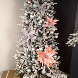 Samuel Alexander 50cm Silver Velvet Poinsettia Stem with Glitter Christmas Decoration - thumbnail 4