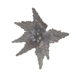 Samuel Alexander 50cm Silver Velvet Poinsettia Stem with Glitter Christmas Decoration - thumbnail 5