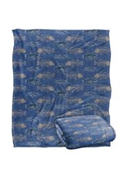 JQ Licensing Bass To The Bone Fishing Pattern Silky Touch Super Soft Throw Blanket 152 X 127 cm in White - thumbnail 2