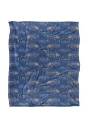 JQ Licensing Bass To The Bone Fishing Pattern Silky Touch Super Soft Throw Blanket 152 X 127 cm in White - thumbnail 1