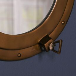 Glasstone Large Antiqued Brass Style Port Hole Mirror in Bronze - thumbnail 2