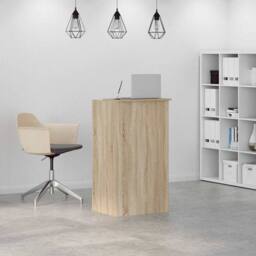 Berkfield Home Reception Desk Sonoma Oak 55x50x103.5 cm Engineered Wood in Tan
