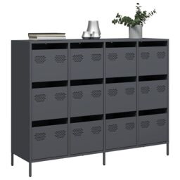 Berkfield Home Sideboard Anthracite 135x39x103.5 cm Cold-rolled Steel in Black