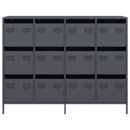 Berkfield Home Sideboard Anthracite 135x39x103.5 cm Cold-rolled Steel in Black - thumbnail 5