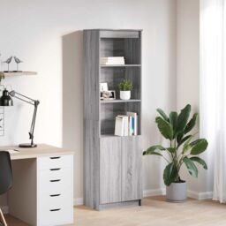 Berkfield Home Highboard Grey Sonoma 50x35x180 cm Engineered Wood - Size: 50 x 35 x 180 cm - thumbnail 1