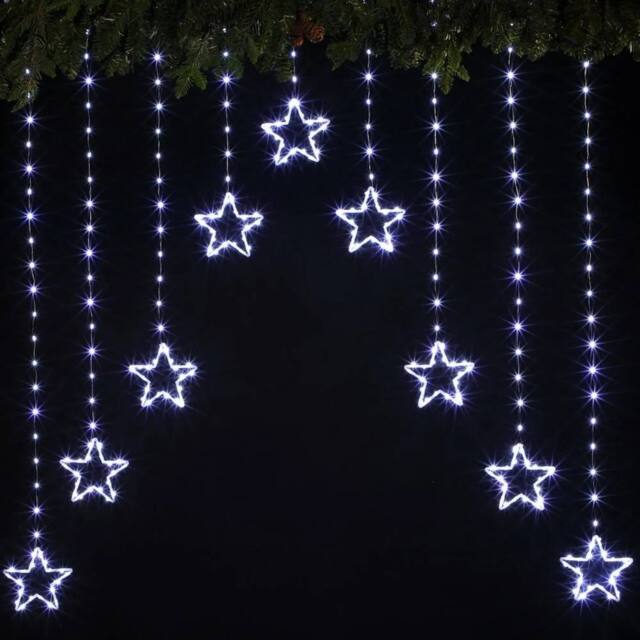 Voltico Star Curtain Lights 308 White LED 1.2x1.2m in Cool White - Size: 10m - image 1
