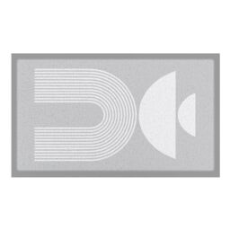 Artsy Mats Grey Half Moon Abstract Indoor & Outdoor Doormat - Size: 90 cm x 60 cm - thumbnail 2