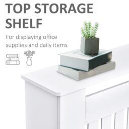 HOMCOM Radiator Cover Painted Slatted MDF Cabinet Lined Grill S/M/L in White - thumbnail 6