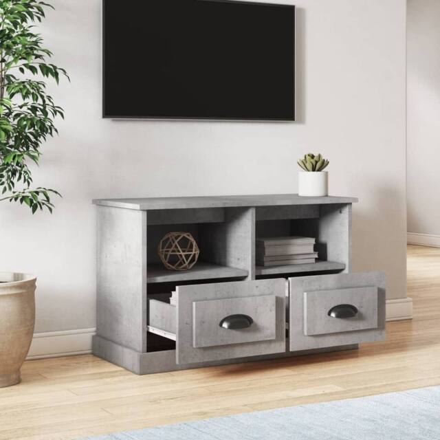 Berkfield Home TV Cabinet Concrete Grey 80x35x50 cm Engineered Wood - Size: 80 x 35 x 50 cm - image 1