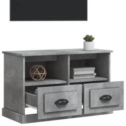 Berkfield Home TV Cabinet Concrete Grey 80x35x50 cm Engineered Wood - Size: 80 x 35 x 50 cm - thumbnail 4