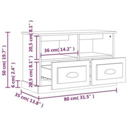 Berkfield Home TV Cabinet Concrete Grey 80x35x50 cm Engineered Wood - Size: 80 x 35 x 50 cm - thumbnail 9