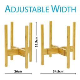 Havendro Adjustable Bamboo Plant Pot Stand Indoor Outdoor in Natural - thumbnail 2