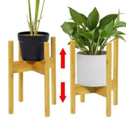 Havendro Adjustable Bamboo Plant Pot Stand Indoor Outdoor in Natural - thumbnail 5