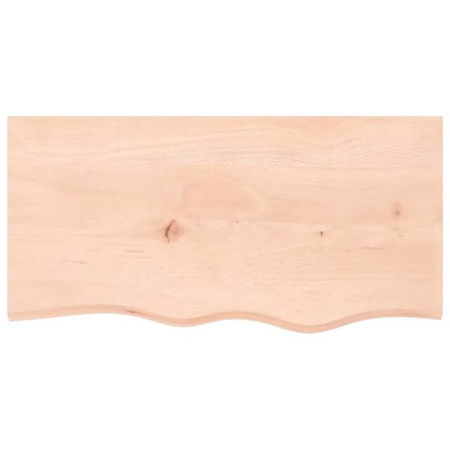 Berkfield Home Table Top 80x40x(2-6) cm Untreated Solid Wood Oak in Natural - image 1
