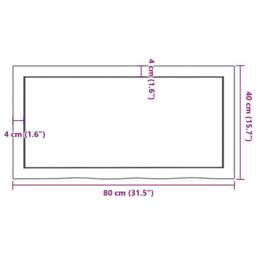 Berkfield Home Table Top 80x40x(2-6) cm Untreated Solid Wood Oak in Natural - thumbnail 9