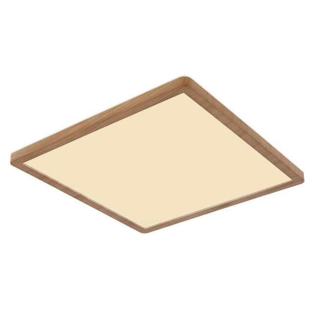 Netlighting Sapana 30cm Square Flush Ceiling Light Wood Look IP44 LED 3000K in Brown - image 1