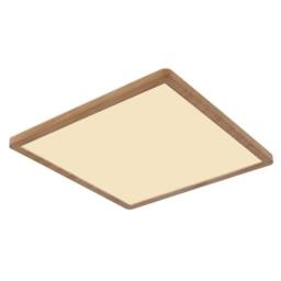 Netlighting Sapana 30cm Square Flush Ceiling Light Wood Look IP44 LED 3000K in Brown
