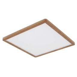 Netlighting Sapana 30cm Square Flush Ceiling Light Wood Look IP44 LED 3000K in Brown - thumbnail 2