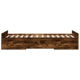 Berkfield Home Modern Bed Frame with Drawers without Mattress Smoked Oak 90x190 in Brown - Size: Single - thumbnail 5