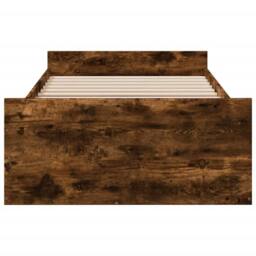 Berkfield Home Modern Bed Frame with Drawers without Mattress Smoked Oak 90x190 in Brown - Size: Single - thumbnail 4