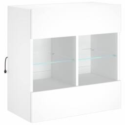 Berkfield Home TV Wall Cabinet with LED Lights White 58.5x30x60.5 cm - thumbnail 3