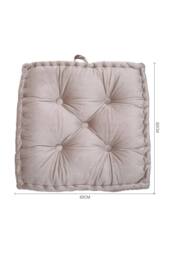H&O Direct 60 x 60cm Square Italian Velvet Seat Cushion Throw Pillow in Khaki - Size: 60 cm x 60 cm - thumbnail 2
