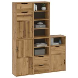 Berkfield Home Side Cabinets 5 pcs ODDA 40x24x79 cm Solid Wood Pine in Brown - Size: 40 x 24 x 79 cm - thumbnail 4