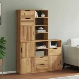 Berkfield Home Side Cabinets 5 pcs ODDA 40x24x79 cm Solid Wood Pine in Brown - Size: 40 x 24 x 79 cm - thumbnail 2