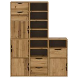 Berkfield Home Side Cabinets 5 pcs ODDA 40x24x79 cm Solid Wood Pine in Brown - Size: 40 x 24 x 79 cm - thumbnail 6