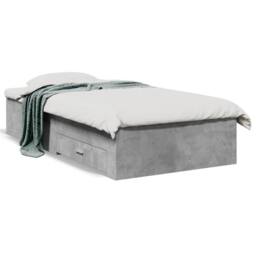 Berkfield Home Bed Frame with Drawers without Mattress Concrete Grey 100x200 cm - thumbnail 1
