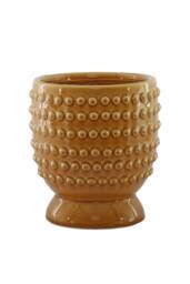 KDMD Yellow Hortus Hobart Footed Pot 22.5x25cm - Size: 22.5x25 cm