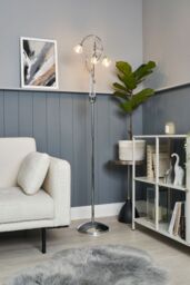 BHS Lighting Marianne Floor Lamp in Silver - thumbnail 4