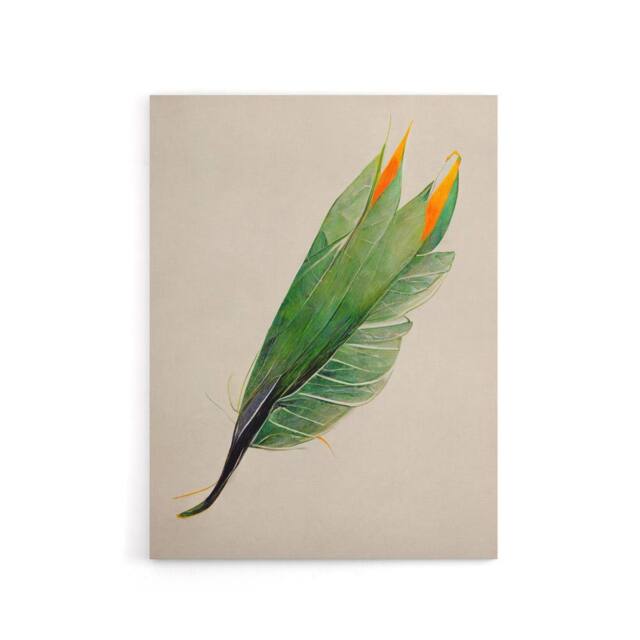 "Artery8 Bird Of Paradise Leaf Botanical Canvas Wall Art Print in Green - Size: W18"" x H24""" - image 1