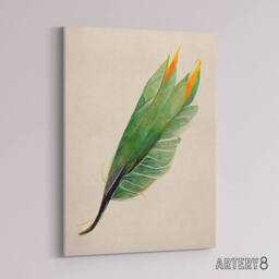 "Artery8 Bird Of Paradise Leaf Botanical Canvas Wall Art Print in Green - Size: W18"" x H24""" - thumbnail 2