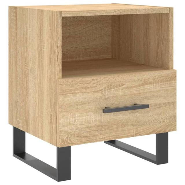 Berkfield Home Bedside Cabinet Sonoma Oak 40x35x47.5 cm Engineered Wood in Light Brown - image 1