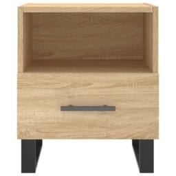 Berkfield Home Bedside Cabinet Sonoma Oak 40x35x47.5 cm Engineered Wood in Light Brown - thumbnail 4