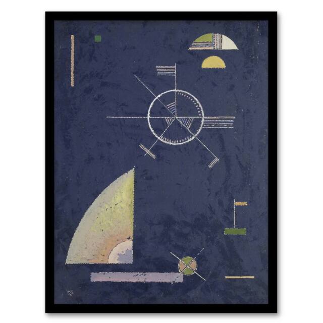 Artery8 Dull Gray Abstract Painting Kandinsky Framed Wall Art Print in Grey - Size: A4 - image 1