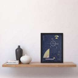 Artery8 Dull Gray Abstract Painting Kandinsky Framed Wall Art Print in Grey - Size: A4 - thumbnail 4