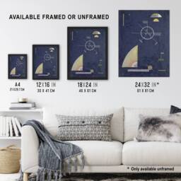 Artery8 Dull Gray Abstract Painting Kandinsky Framed Wall Art Print in Grey - Size: A4 - thumbnail 3