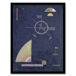 Artery8 Dull Gray Abstract Painting Kandinsky Framed Wall Art Print in Grey - Size: A4 - thumbnail 1