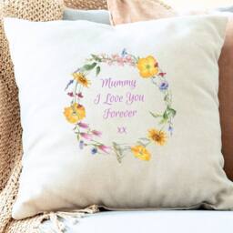 Aye Do Gifts Women's Personalised Flower Circle Cushion - Size: 40 cm x 40 cm - thumbnail 3