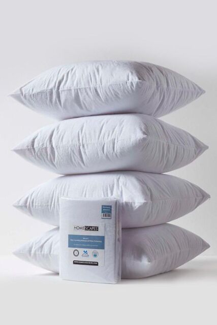 Homescapes Terry Towelling Waterproof Pillow Protectors 60 x 60 cm, Pack of 4 in White - Size: 60 x 60 cm - image 1