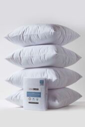Homescapes Terry Towelling Waterproof Pillow Protectors 60 x 60 cm, Pack of 4 in White - Size: 60 x 60 cm