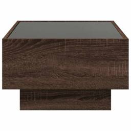Berkfield Home Decorative Coffee Table with LED Brown Oak 70x50x30 cm Engineered Wood - Size: 70 x 50 x 30 cm - thumbnail 7