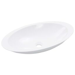 Berkfield Home Wash Basin 59.3x35.1x10.7 cm Mineral Cast/Marble Cast White - thumbnail 3