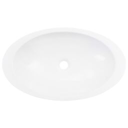 Berkfield Home Wash Basin 59.3x35.1x10.7 cm Mineral Cast/Marble Cast White - thumbnail 5